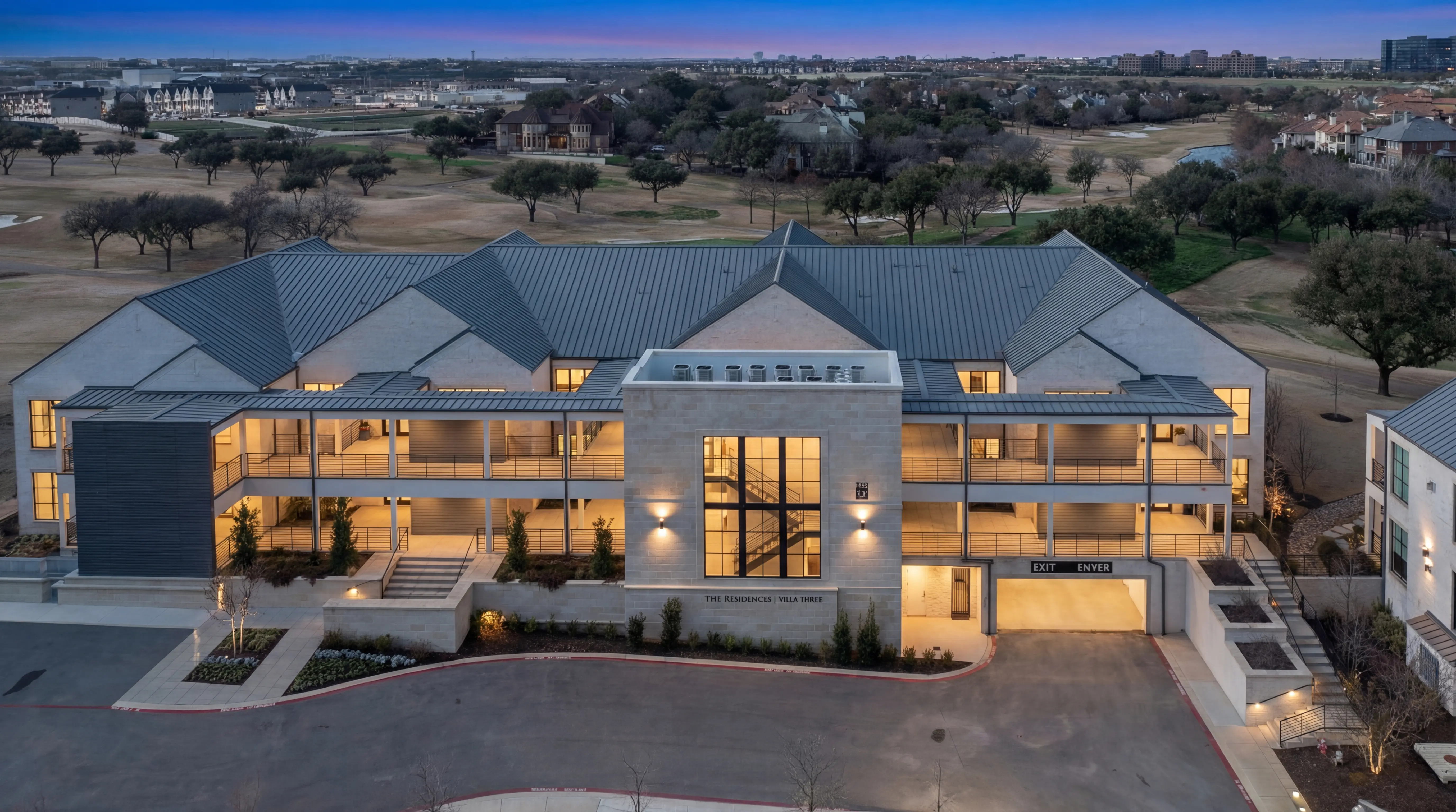Aerial view of The Residences with Nelson Golf Course